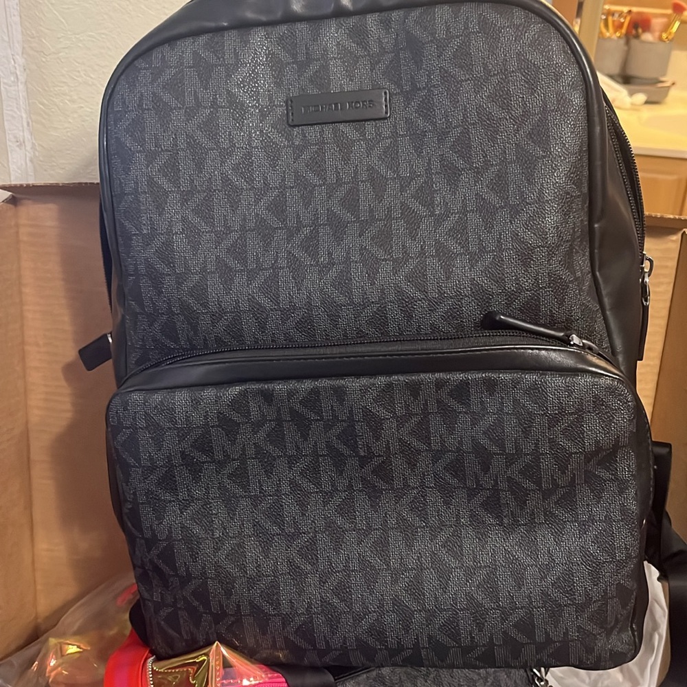 Michael Kors Monogram Black and Gray Backpack